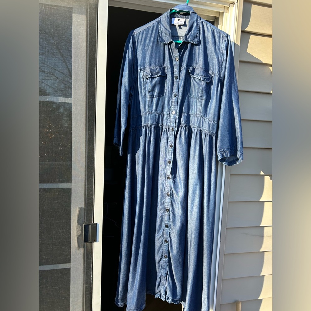 2 XL Dainty Jewells blue shirt dress with matching belt